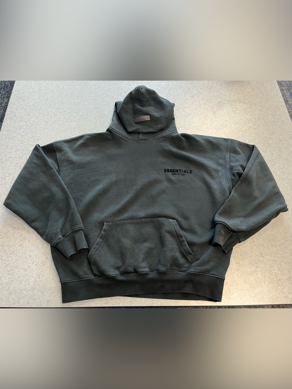 Fear of God Essentials Hoodie Black Pullover Sweatshirt—Medium